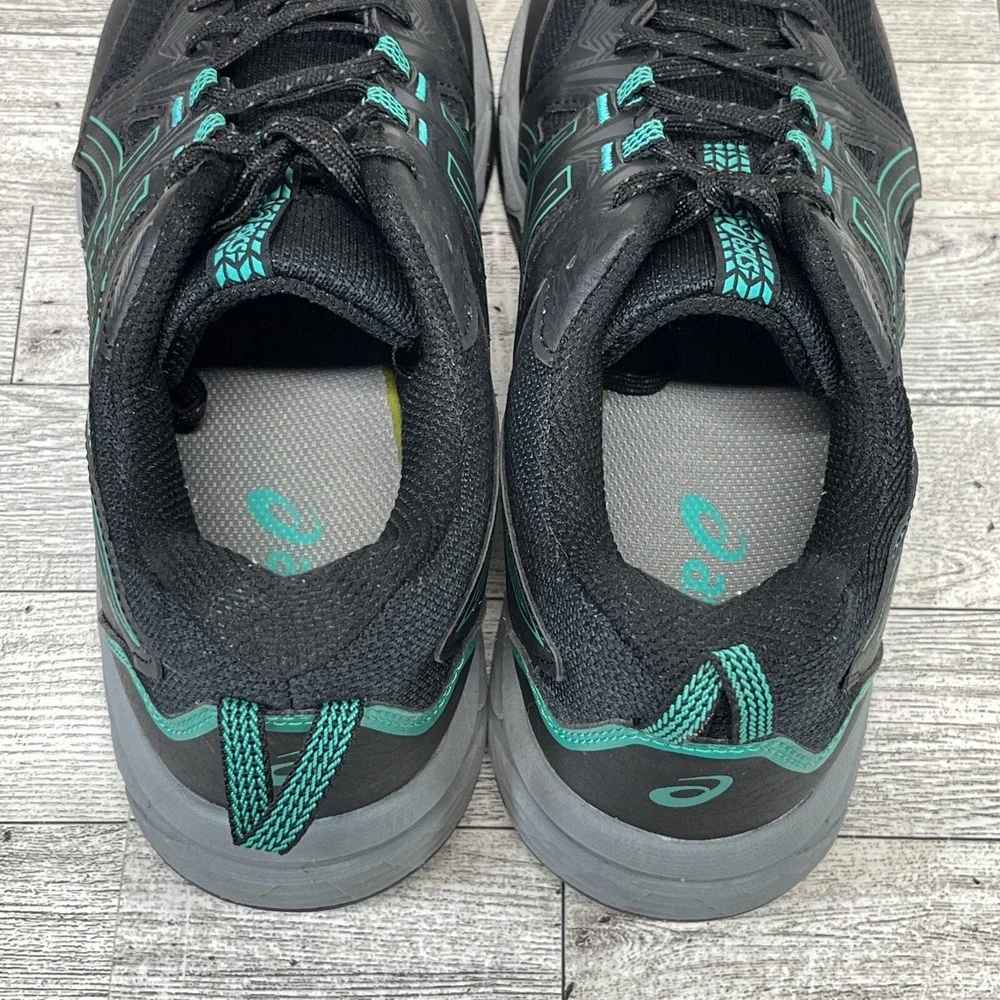 Asics Gel Venture 8 1012B230 Black Green Running Shoes‎ Women Size 9.5
